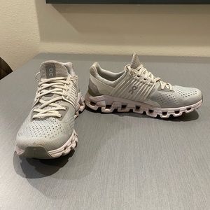 ON white running shoes